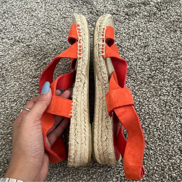 Via Spiga Gia Suede Leather Espdarille Strappy Sandals in Orange Size 8 - Picture 4 of 11